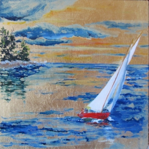 Oil Sailboat Painting